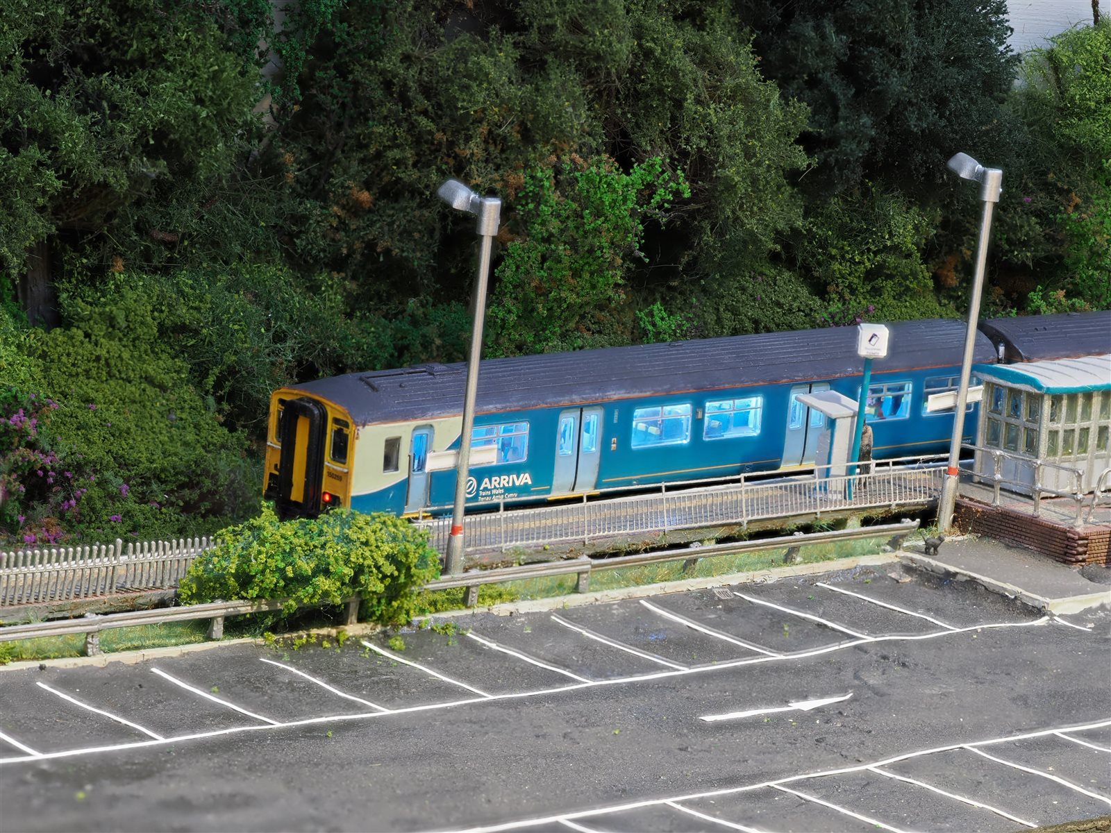 Arriva Trains Wales Class 150 at the western end of the platform